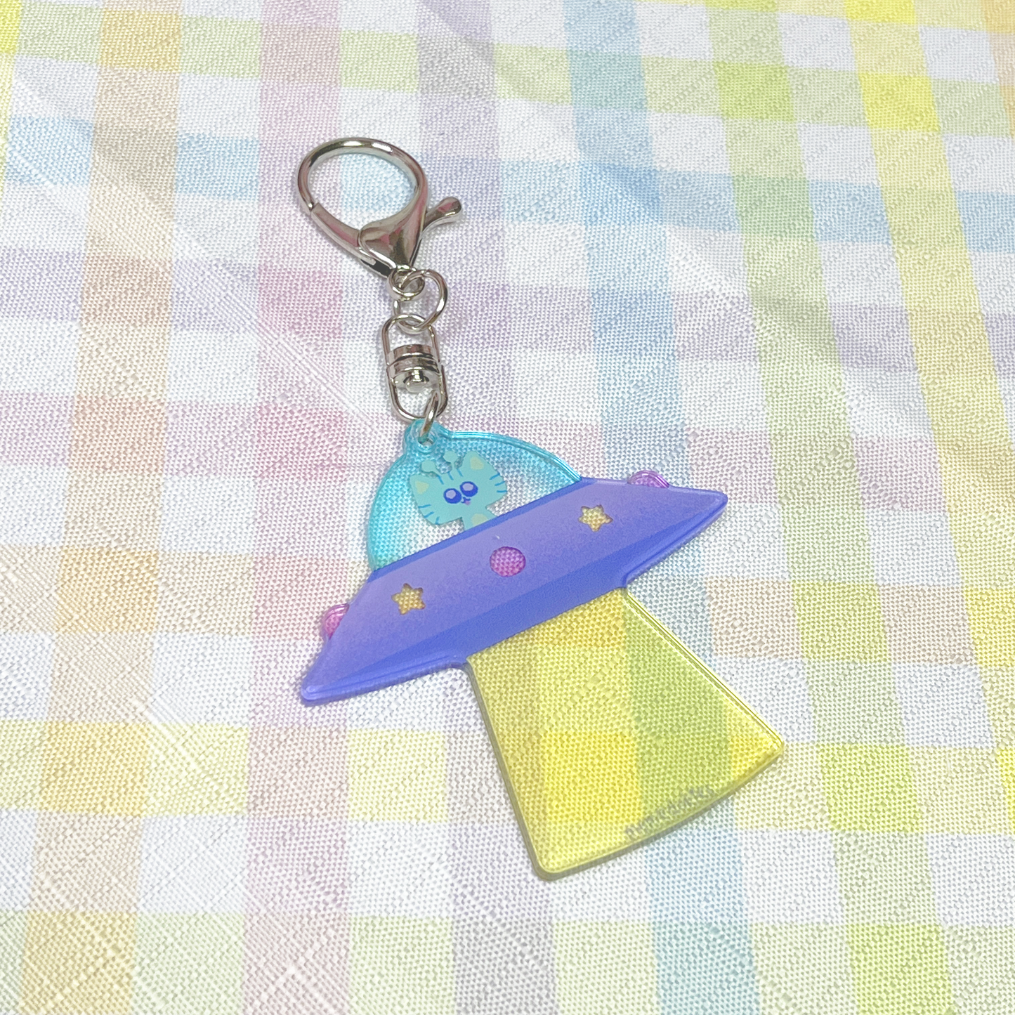 ALIEN KITTY UFO CHARM