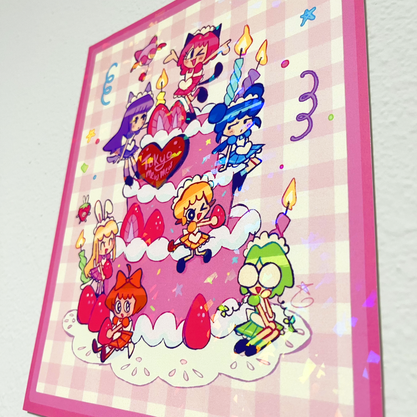 Tokyo Mew Mew Cake - Holographic Print