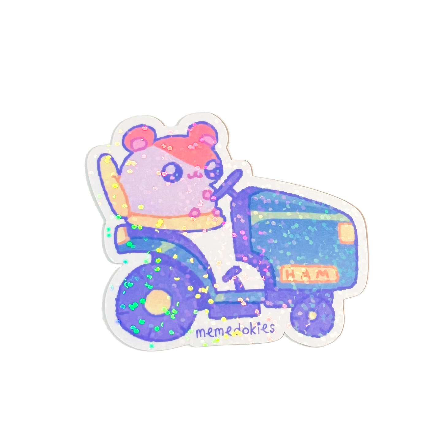 HAMTARO LAWN MOWER - Holo Die-Cut Sticker