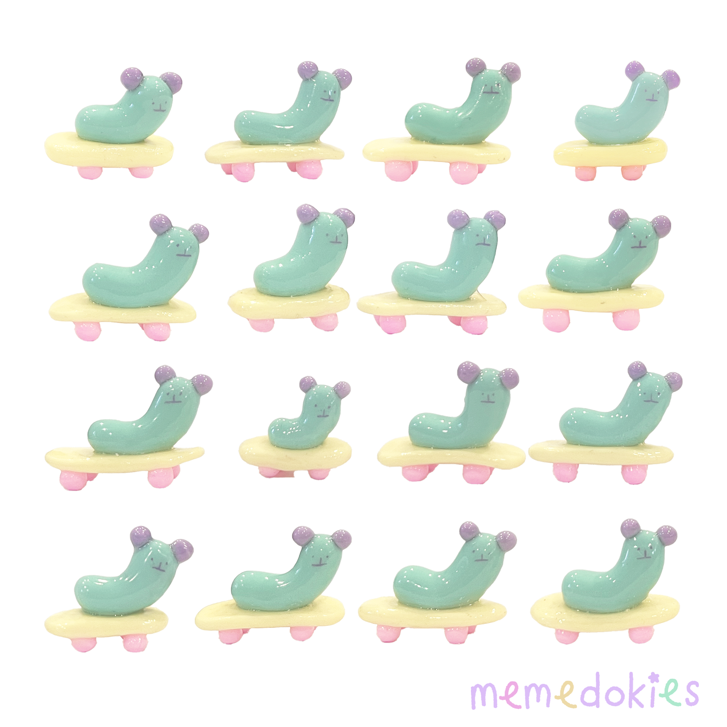 SKATEBOARD WORM - Clay Magnet